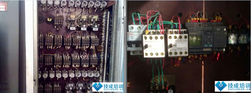 一個電工用LOGO!簡單改造的設(shè)備，這是改造前后的樣子